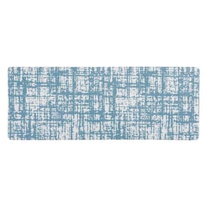 Contemporary Abstract Blue 18 in. x 47 in. Anti-Fatigue Standing Mat