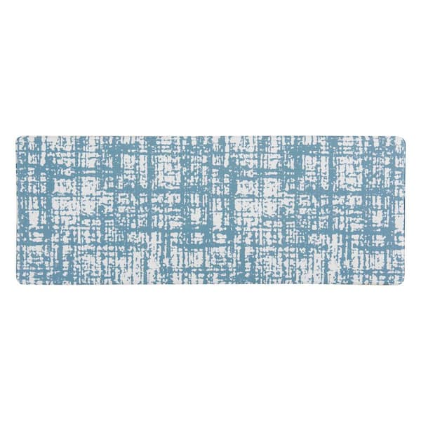 World Rug Gallery Contemporary Abstract Blue 18 in. x 47 in. Anti-Fatigue Standing Mat