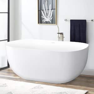 67 in. x 30 in. Acrylic Flatbottom Freestanding Soaking Bathtub with Center Drain in White