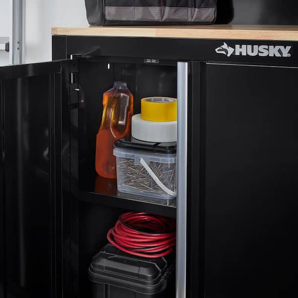 Husky 9-Piece Ready-to-Assemble Steel Garage Workstation in Black (80 in. W x 69.5 in. H x 19.5 in. D)