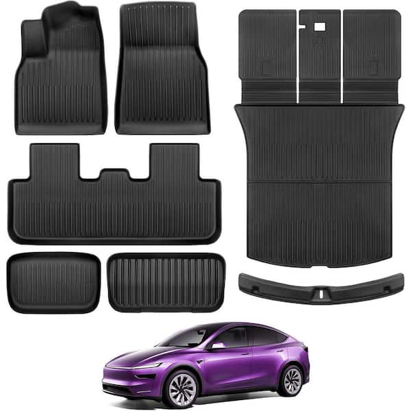 5 in. W x 5 in. H TPE 5-Seat with Bumper Guard All Weather Floor Mats in Black