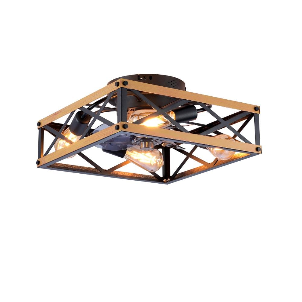 22.6 in. Bronze and Brushed Gold Flush Mount Ceiling Fan with 7 Blades, 4 E26 Bulb Sockets, Remote Control and 6-Speed price history on PriceWatchPro