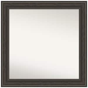 Shipwreck Greywash 31.5 in. x 31.5 in. Non-Beveled Rustic Square Framed Wall Mirror in Brown