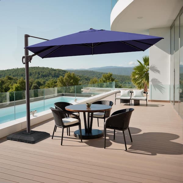 11 foot rectangular patio umbrella PURPLE LEAF Feet Outdoor Round Large Cantilever Umbrella Windproof Offset Heavy Duty Sun Outside for Patio, Black : Patio, Lawn & Garden Add a new partner to make your happy journey California Umbrella 11' x 8'