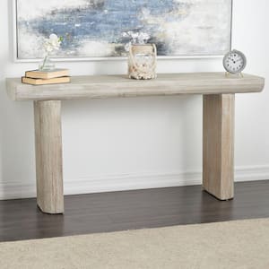 63 in. Beige Extra Large Rectangle Wood Console Table