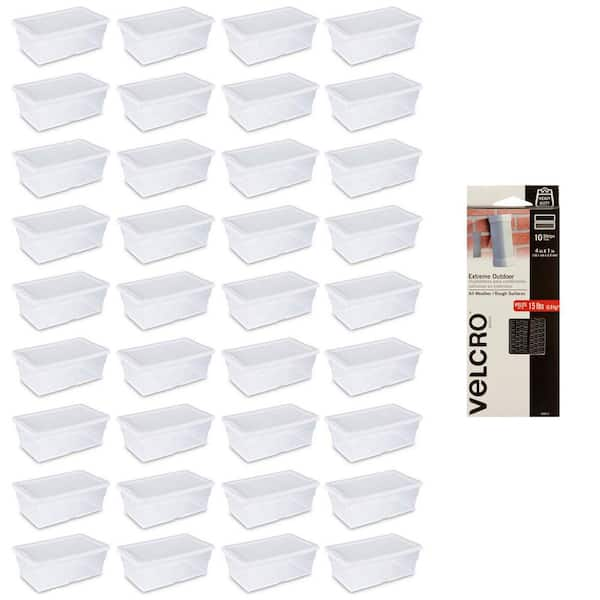 Sterilite 6 Qt. Clear Stacking Closet Storage Bin Container with Lid  (108-Pack) 108 x 16428012 - The Home Depot