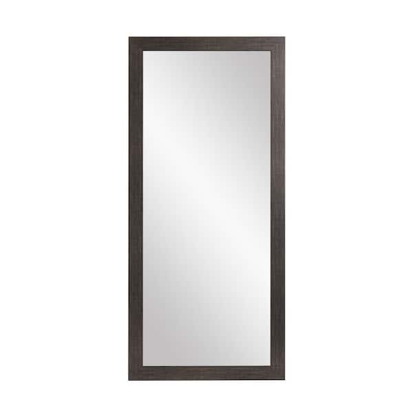 BrandtWorks 25.5 in. W x 70.5 in. H Rectangle Framed Scratched Black Mirror