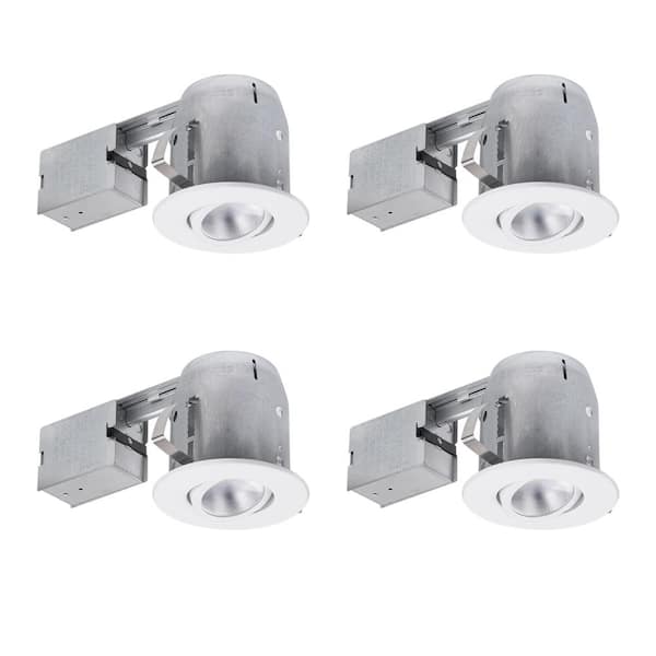 Globe Electric 5 in. White Recessed Swivel Spot-Light Kit (4-Pack)