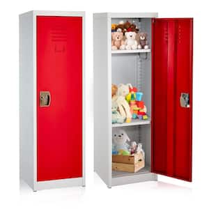48 in. H Single Tier Steel Storage Locker Cabinet in Red
