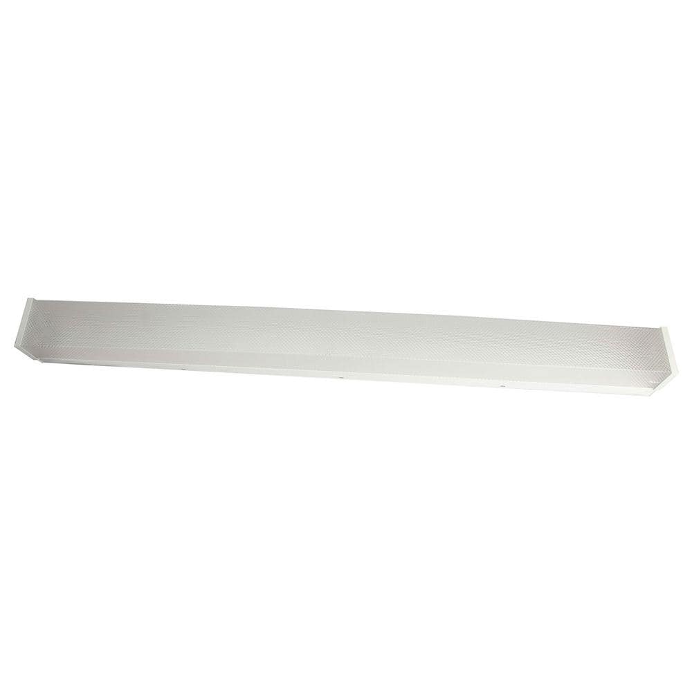 48.75 in. White LED Vanity Light Bar with Clear Diamond Textured Acrylic Sh