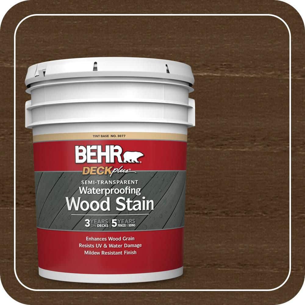 BEHR DECKplus 5 gal. #ST-105 Padre Brown Semi-Transparent