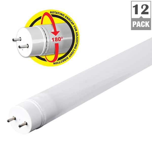 Feit Electric 4 ft. 17-Watt T8/T12 32W Equivalent Warm White (3000K) G13 Linear LED Tube Light Bulb (12-Pack)