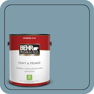 1 gal. #S470-4 Dolphin Blue Flat Low Odor Interior Paint & Primer