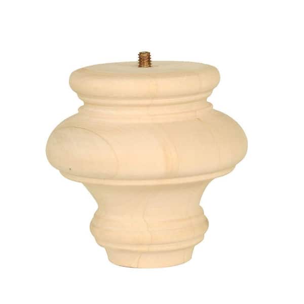 Waddell Wad 2781 4 In X Basswood Turned Bun Moulding 10001514 The Home Depot Basswood Turned Bun Moulding 10001514, Furniture Feet Home Depot