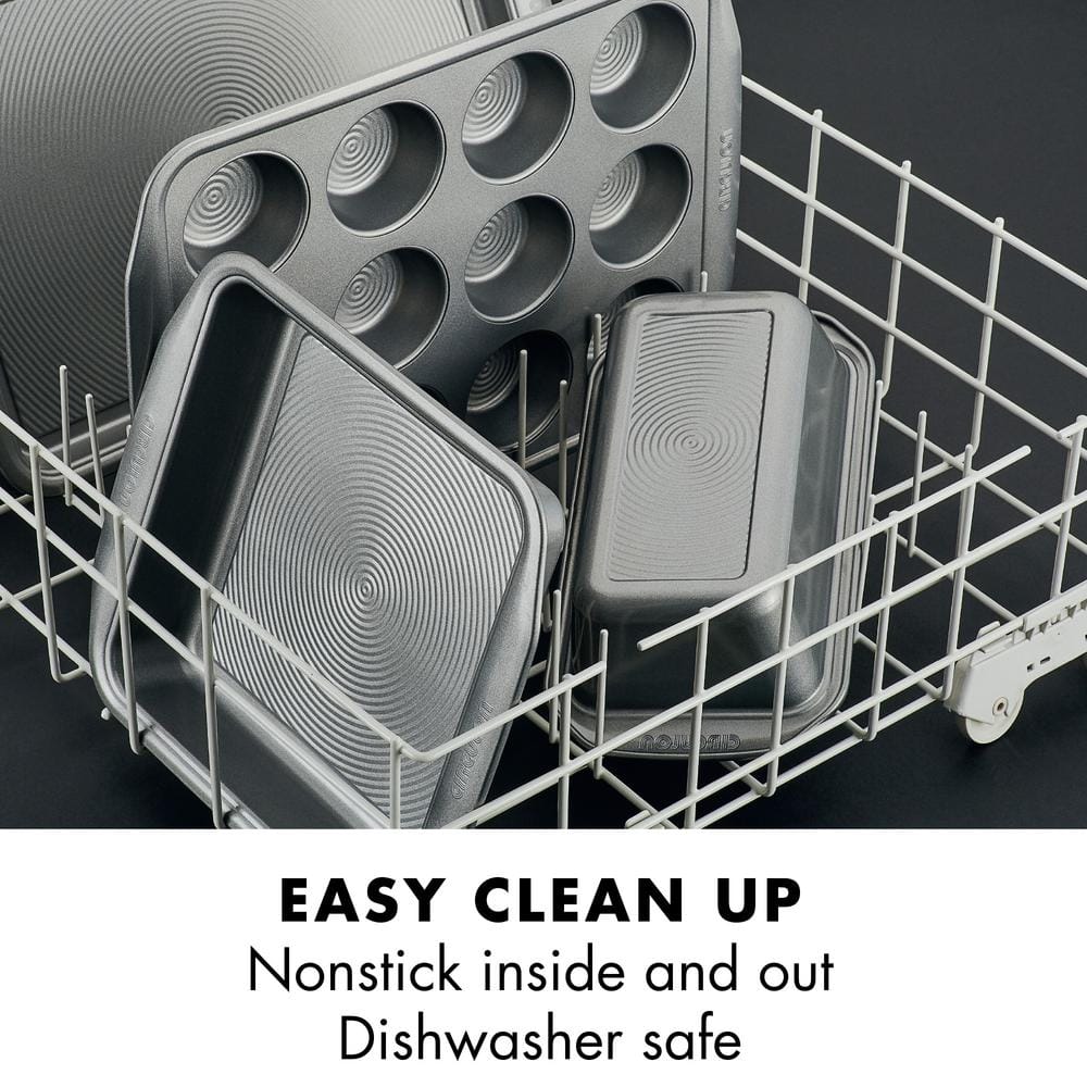 Gray Nonstick Aluminum Rectangular Cake Pan with Wide Handles