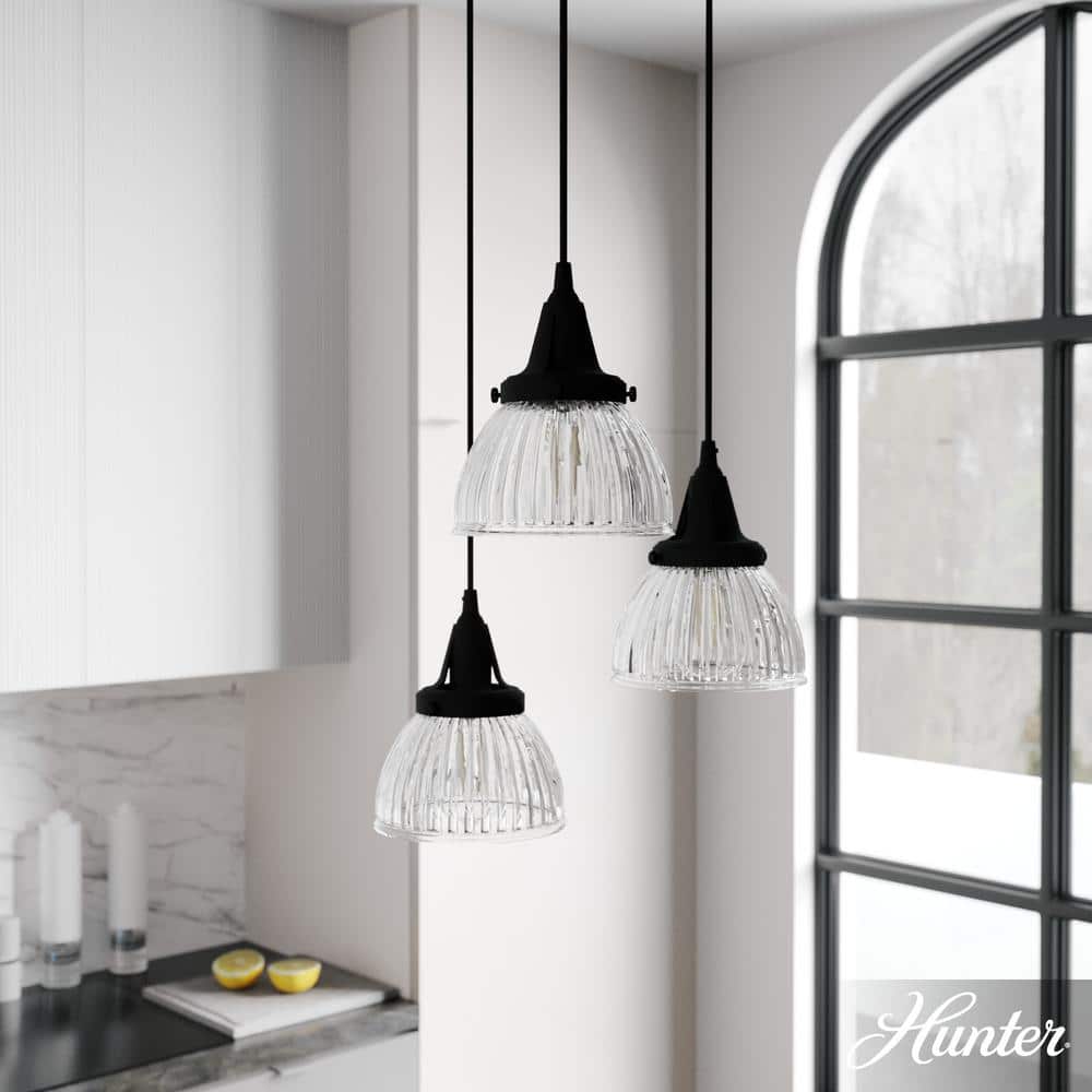 Cypress Grove Natural Iron 3-Light Fluted Glass Cluster Pendant