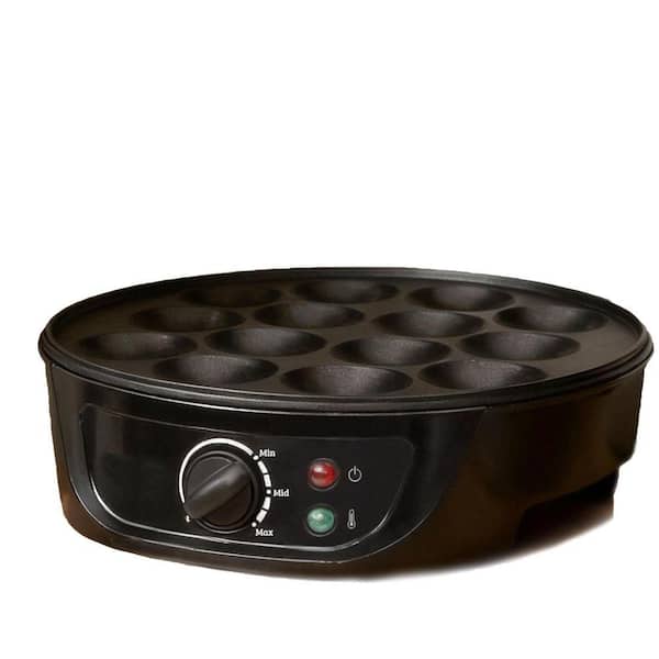 Omelette Pans 14-Piece Black Non Stick Electric Mini Dutch Pancake Maker with Browning Control Set