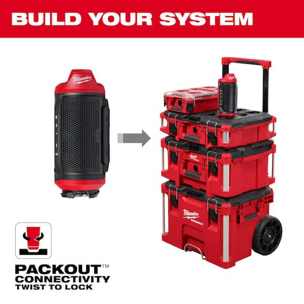 Milwaukee M12 12-Volt Lithium-Ion Cordless Bluetooth Jobsite Speaker with PACKOUT Compatibility