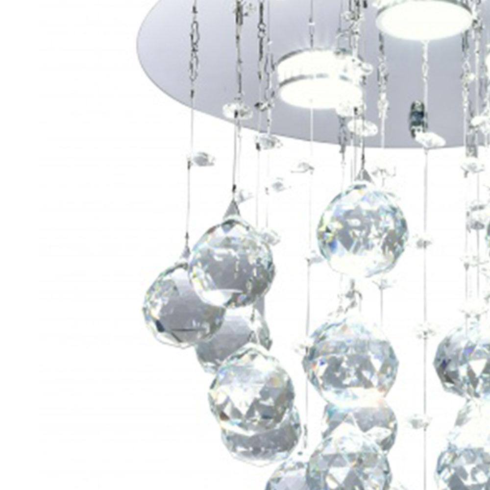 12" Chrome Crystal LED Flush Mount Light