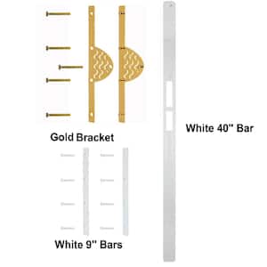 Home Protection Door Kit with Gold Decor Bracket and White Bars