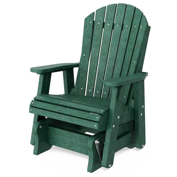 Wildridge Heritage 1-Person Turf Green Plastic Outdoor Glider