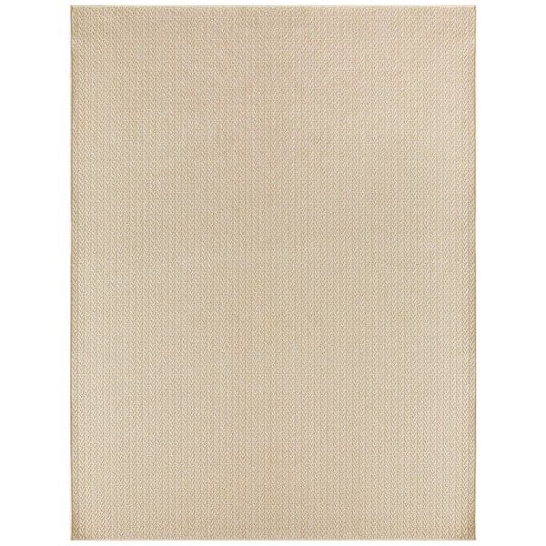 Nourison Tulum Cream 8 ft. x 10 ft. All-Over Design Contemporary Area Rug