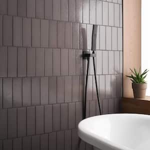 Vibe Pebble Gray 2.36 in. x 7.87 in. Glossy Lava Stone Cement Subway Wall Tile (3.88 sq. ft./Case)