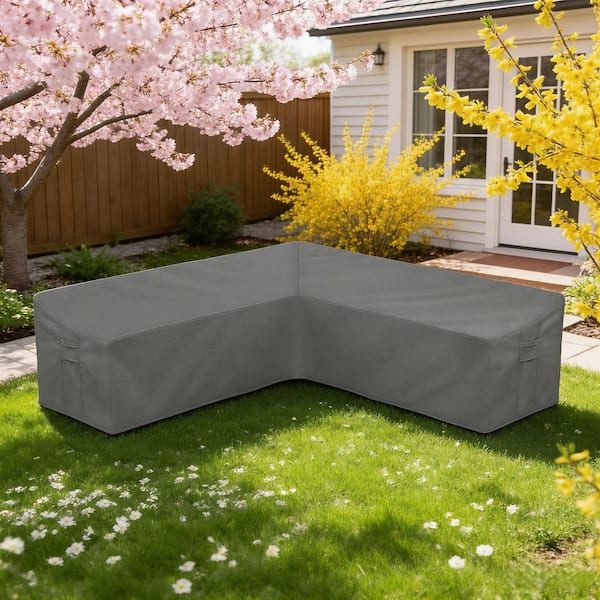 Outdoor Section Sofa Cover Waterproof V-shaped Patio Furniture Set