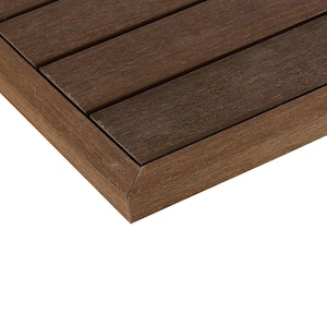 1/12 ft. x 1 ft. Quick Deck Composite Deck Tile Outside Corner Trim in Brazilian Ipe (2-Pieces/Box)