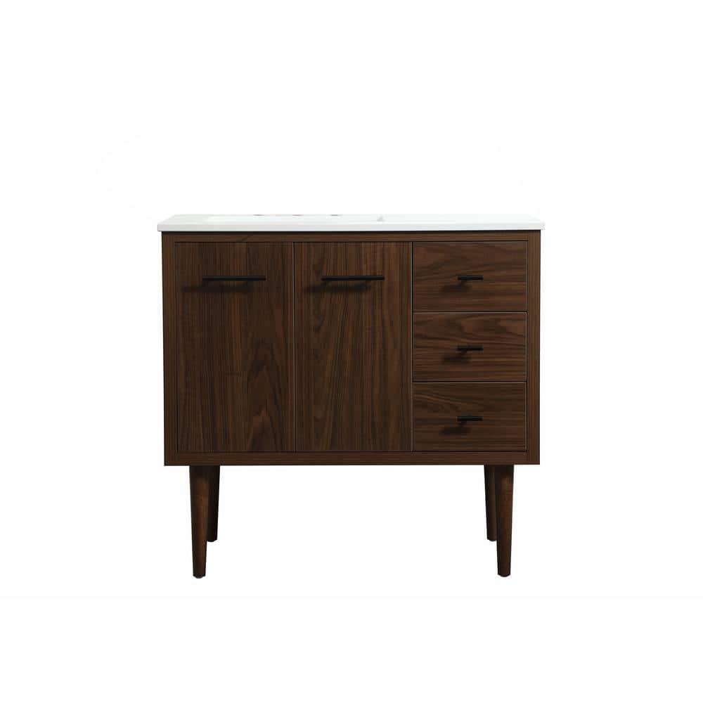 Simply Living 36 in. W x 22 in. D x 33.5 in. H Bath Vanity in Walnut with I