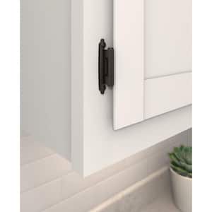 Oil Rubbed Bronze Variable Overlay Self Closing, Face Mount Reverse Bevel Cabinet Hinge (2-Pack)