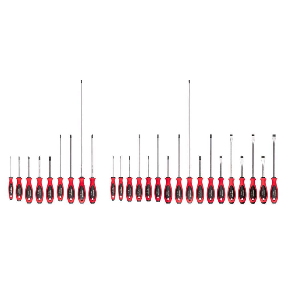 TEKTON Phillips and Slotted Screwdriver Set-4,8, 18 in. Shanks, 26