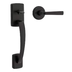 Kwikset Brentford Matte Black Exterior Grip Door Handleset Only