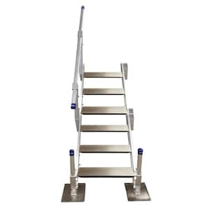 TechStar 5-Step Wide Flip-Up Polyethylene Dock Ladder with Anti-Slip Rungs  and Molded Handles for Stationary Boat Dock Systems DL-5 - The Home Depot