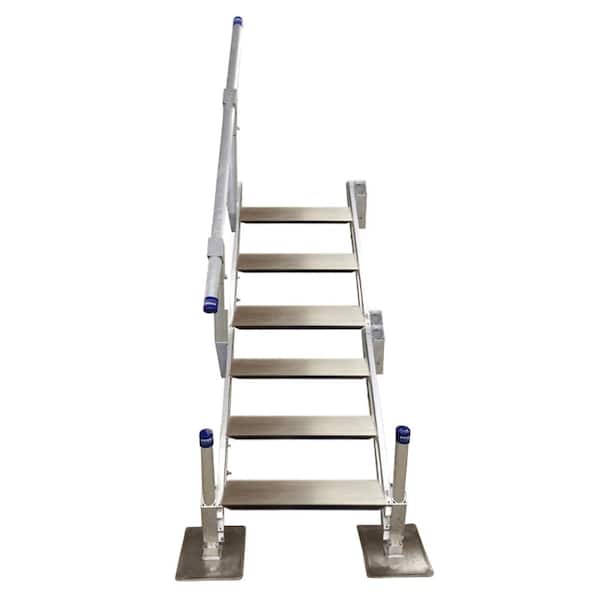 Patriot Docks 6 Step Aluminum Stairs with Handrail