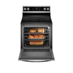6.4 cu. ft. Smart Electric Range with Air Fry With Connection in Fingerprint Resistant Stainless Steel