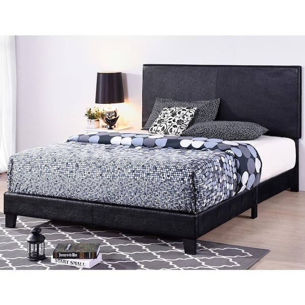 Boyel Living 86 In Vienna Black Faux, Black Leather Queen Size Bed Frame