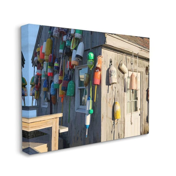 Stupell Industries "Island Hut Buoy Beach Ocean Painting" by Emily Kalina Nature Canvas Wall Art 20 in. x 16 in.