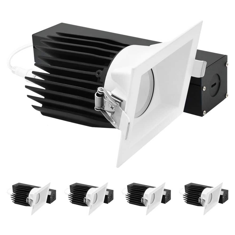 3 in. Integrated LED Regressed Light with Square White Wall Washer Trim 5CCT 15/20W 1450/2100LM Dimmable 38° Beam 4-Pack price history on PriceWatchPro