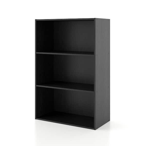 Furniture of America Quincy 35.27 in. Tall Stackable Black Engineered wood 3-Shelf Modern Modular Bookcase