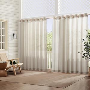Natural Extra Wide Grommet Sheer Curtain - 114 in. W x 108 in. L