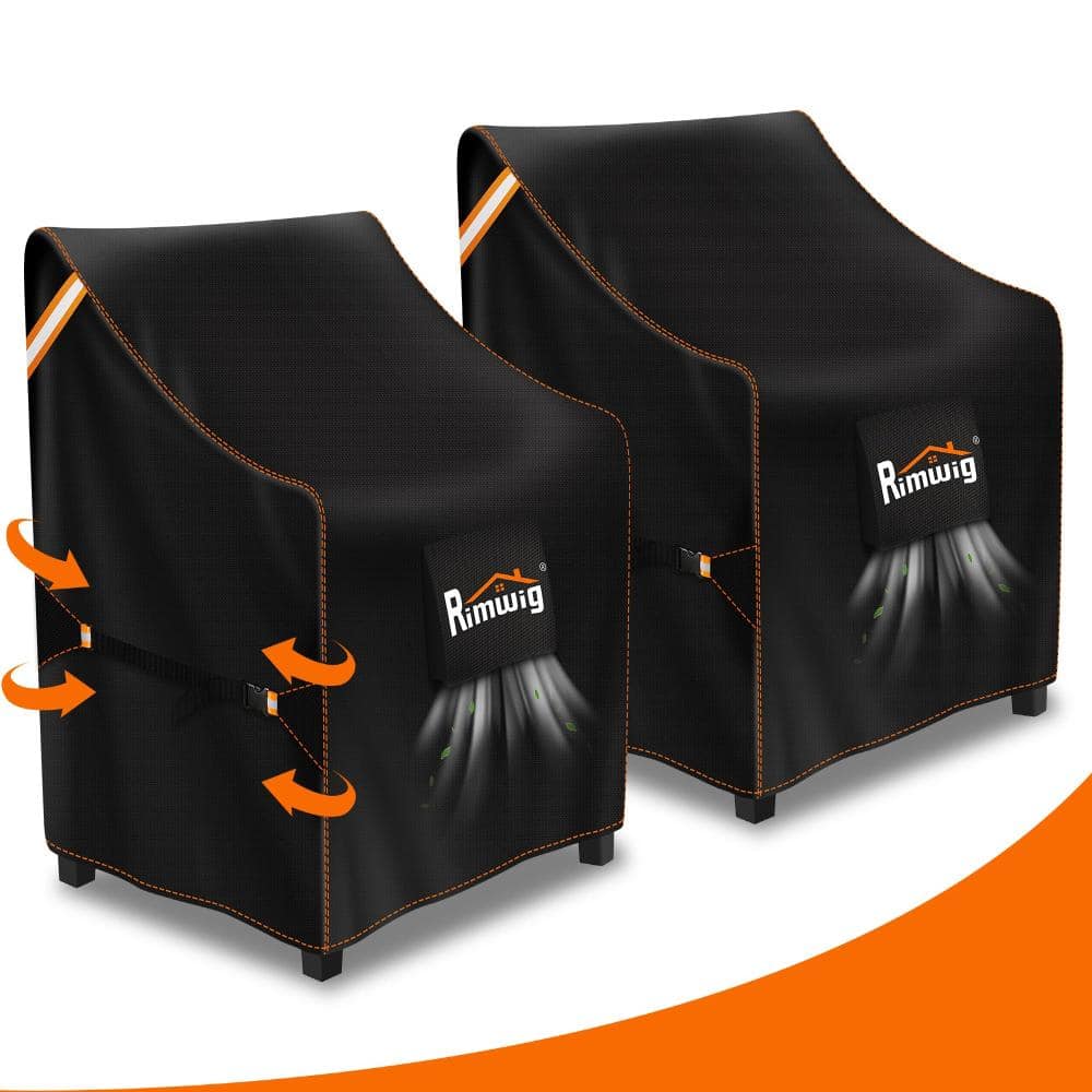 32 W x 37 D x 36 H Patio Chair Covers Heavy Duty Waterproof Black 2 Pack price history on PriceWatchPro