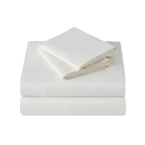 Microfiber 4-Piece Ivory Solid King Sheet Set