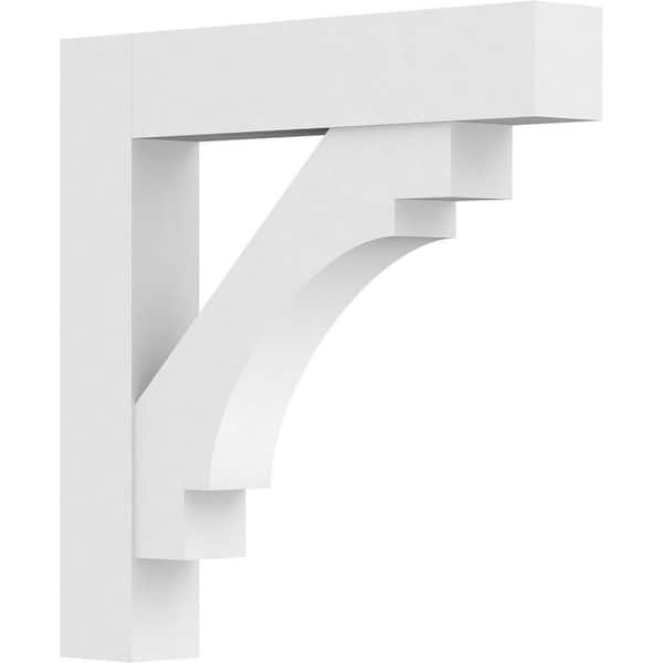 Ekena Millwork Standard Merced 5 in. W x 36 in. H x 36 in. D Signature Urethane Polyurethane Bracket With Block Ends