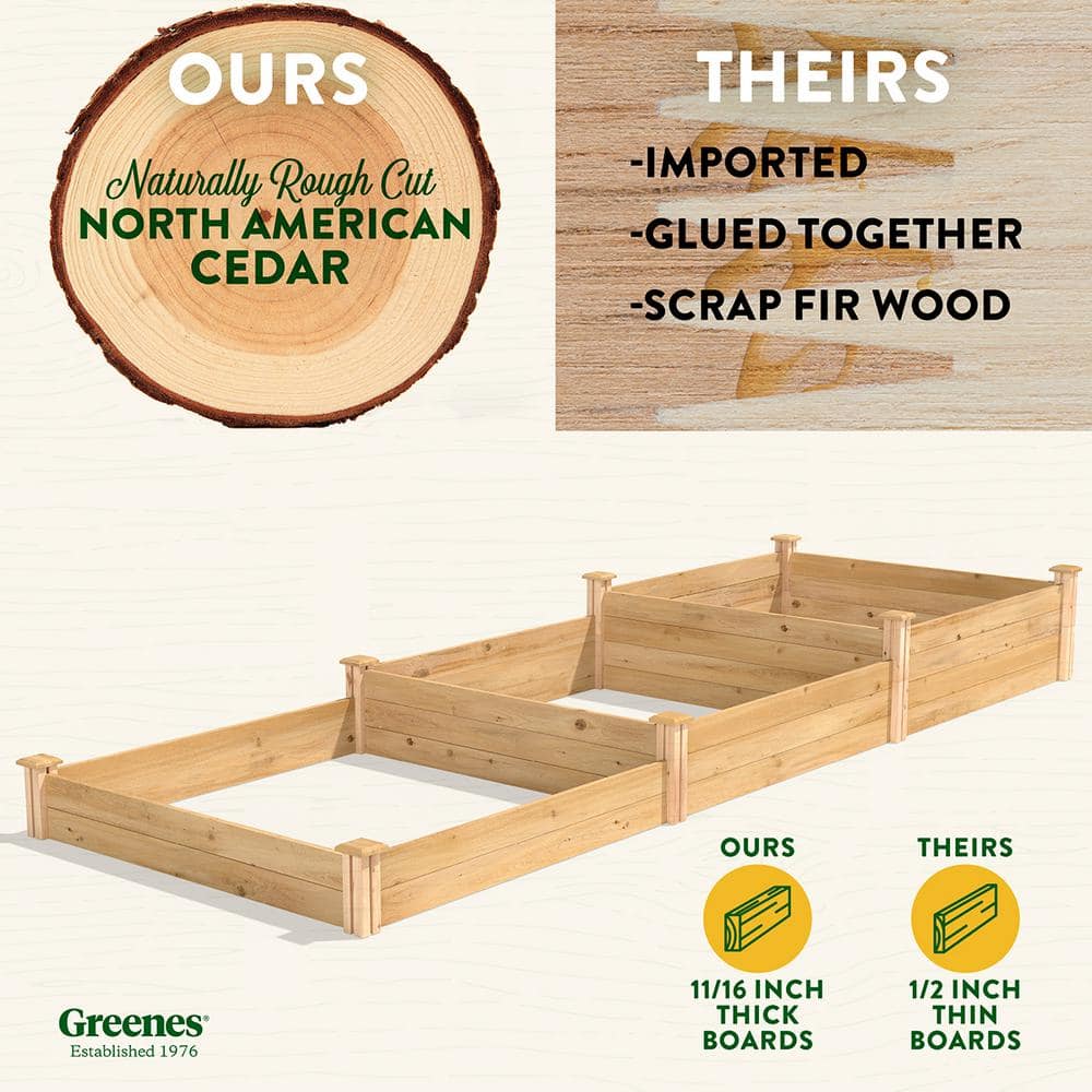 Natural Cedar Extra Large Tiered Raised Garden Bed