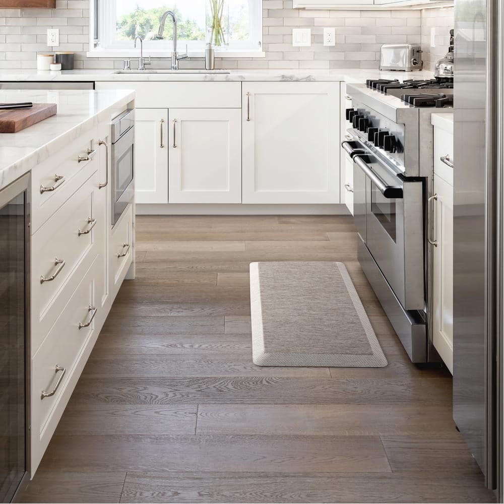 Mira Modern Heathered Beige Anti-Fatigue Kitchen Mat, 19.6"x39"