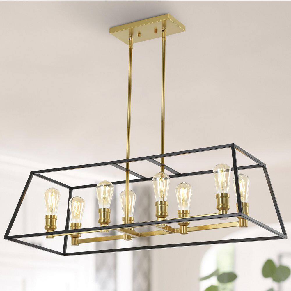 Liane 35" Black and Gold LED Farmhouse Island Pendant