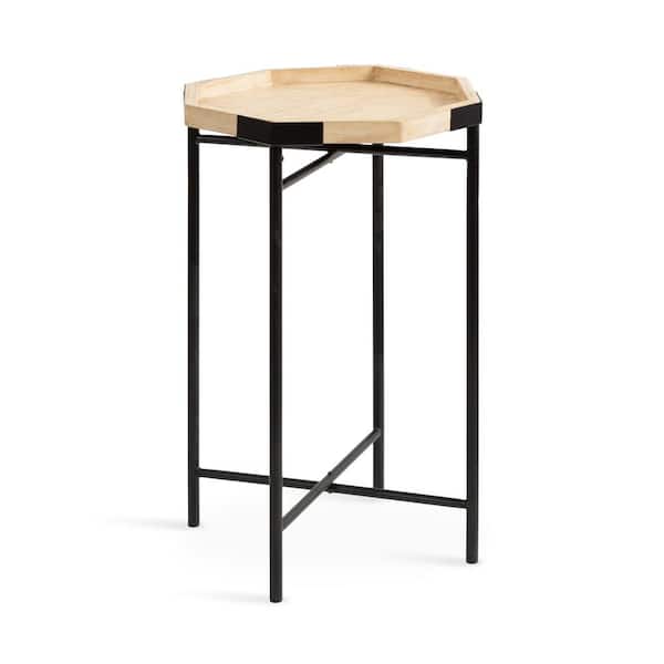 Kate and Laurel Occonor 16.00 in. Natural Octagon Solid Wood End Table