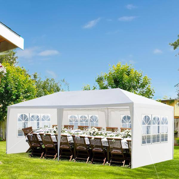 White 10' x 20' Heavy Duty Outdoor Canopy Tent with Removable Walls