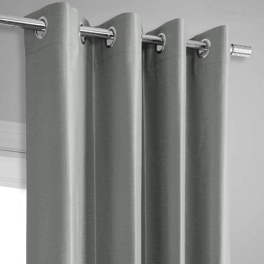 Dark Mallard Polyester Blackout Puddle Length Curtain Panel